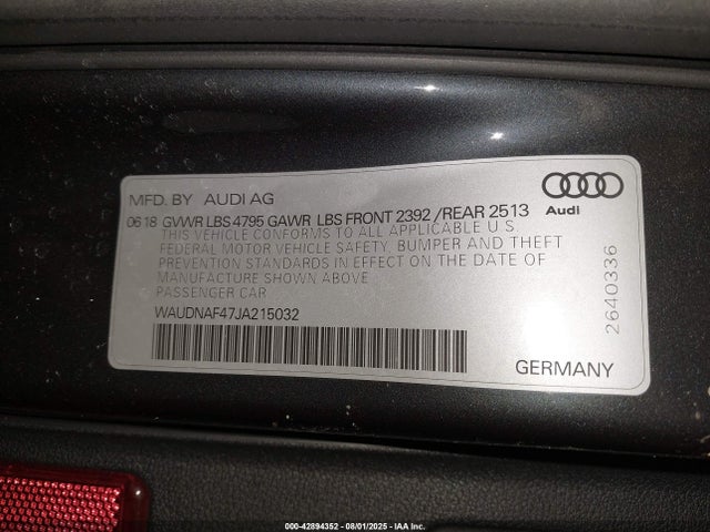 Audi 2018 2018 WAUDNAF47JA215032 Image 9
