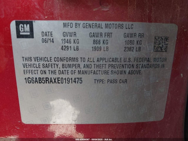 2014 CADILLAC ATS 1G6AB5RAXE0191475 Photo 8