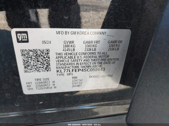 Chevrolet lbp 2025 KL77LFEP4SC058643 Image 9