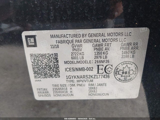 2019 CADILLAC XT5 1GYKNARS2KZ177436 Photo 8