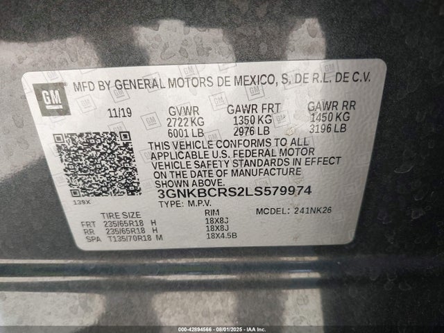 Chevrolet lgx 2020 3GNKBCRS2LS579974 Image 9