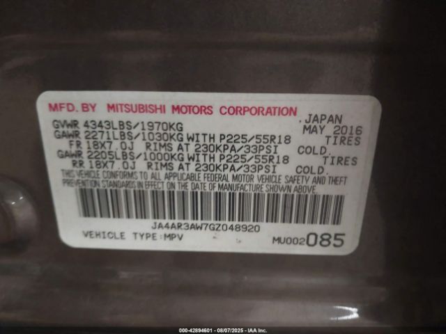 2016 MITSUBISHI OUTLANDER SPORT JA4AR3AW7GZ048920 Photo 8