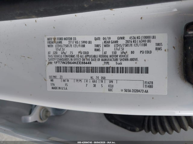 Ford 2019 2019 1FT7W2B64KEE88448 Image 9