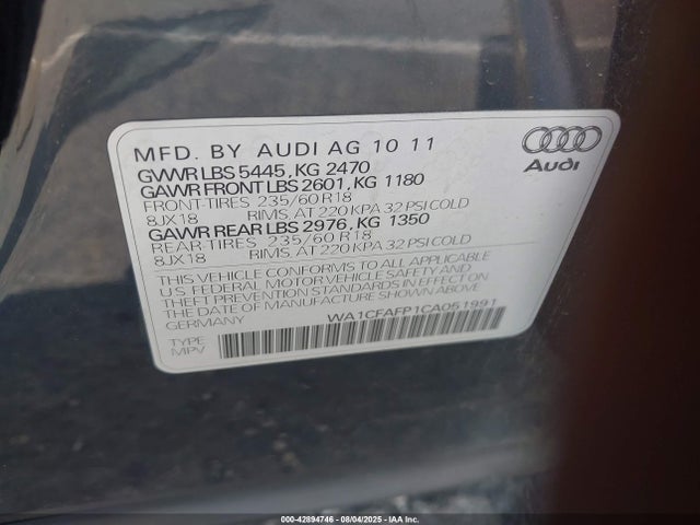 2012 AUDI Q5 WA1CFAFP1CA051991 Photo 8