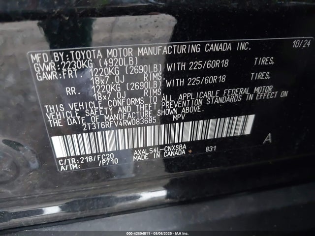 Toyota a25a-fxs 2024 2T3T6RFV4RW083685 Image 9
