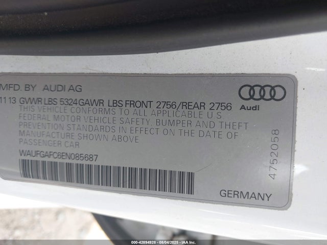 2014 AUDI A6 WAUFGAFC6EN085687 Photo 8