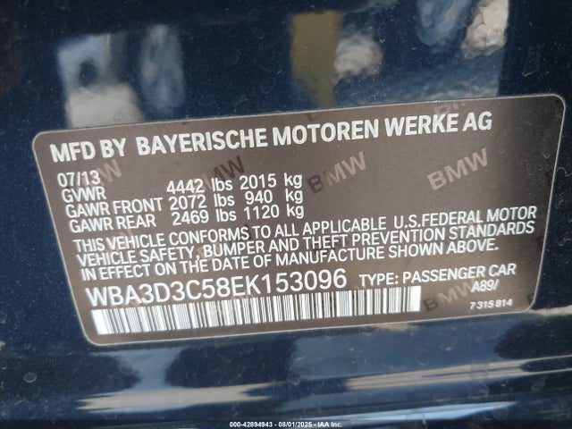 BMW 328D 2014 WBA3D3C58EK153096 Image 9