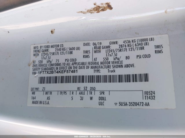 Ford 2019 2019 1FT7X2BT4KEF57481 Image 8
