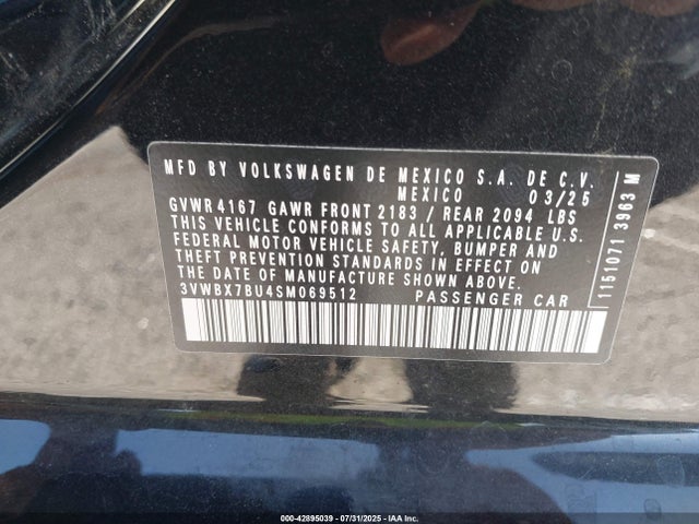 3VWBX7BU4SM069512 Volkswagen tsi