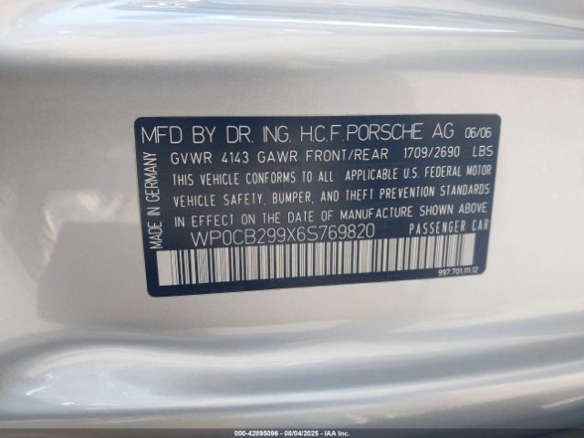 2006 PORSCHE 911 WP0CB299X6S769820 Photo 8