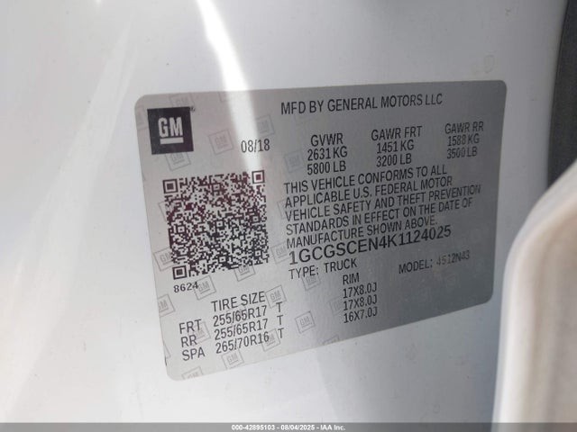 1GCGSCEN4K1124025 Chevrolet lg2 - di: direct injection, vvt: variable valve timing, alum, var2, gen2