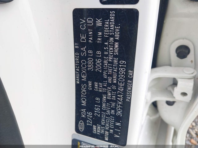 KIA mpi nu 2017 3KPFK4A74HE099819 Image 9