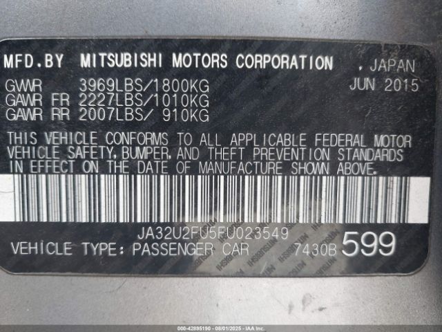2015 MITSUBISHI LANCER JA32U2FU5FU023549 Photo 8