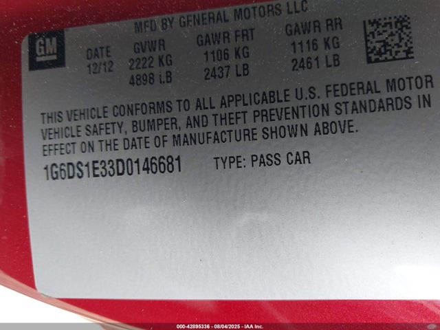 2013 CADILLAC CTS 1G6DS1E33D0146681 Photo 8