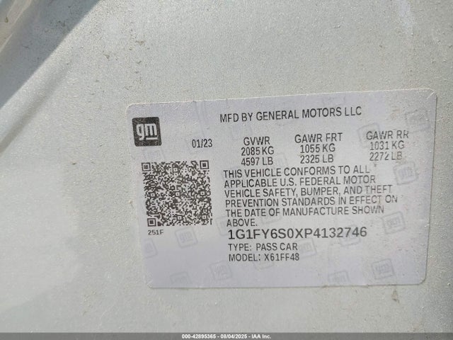 1G1FY6S0XP4132746 Chevrolet 2023