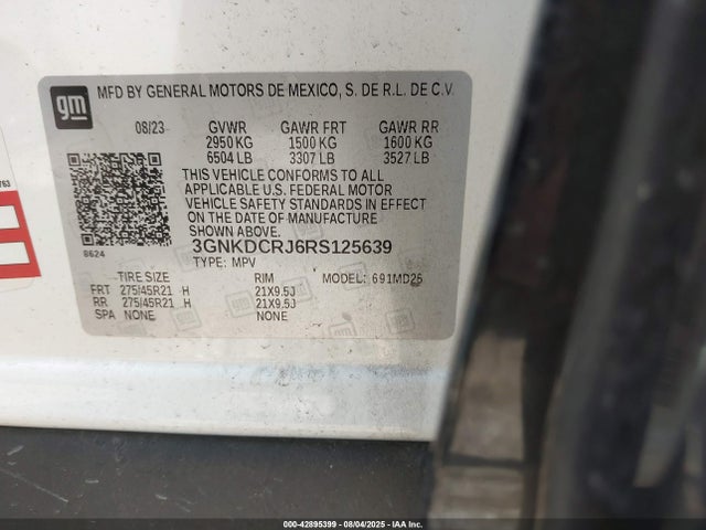 Chevrolet x0c+ec5 2024 3GNKDCRJ6RS125639 Image 9