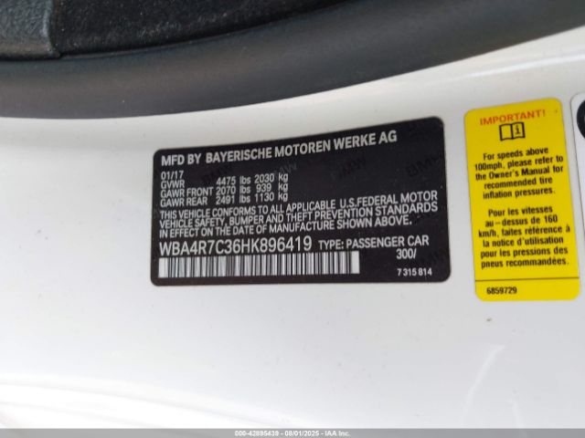 2017 BMW 430I WBA4R7C36HK896419 Photo 8