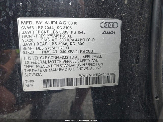 2010 AUDI Q7 WA1VMBFEXAD006983 Photo 8