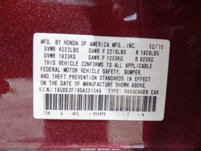 2016 ACURA ILX 19UDE2F78GA001048 Photo 8