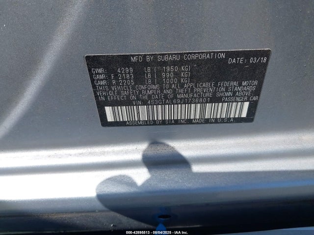 4S3GTAL69J1736801 Subaru 2018