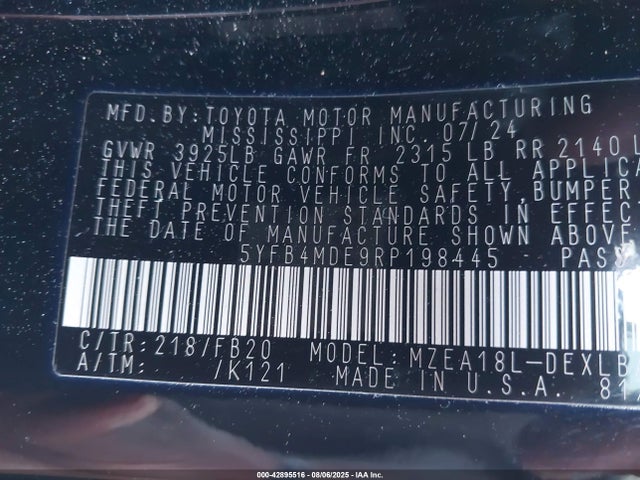 5YFB4MDE9RP198445 Toyota m20a-fks
