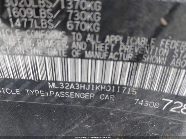 2019 MITSUBISHI MIRAGE ML32A3HJ1KH011715 Photo 8