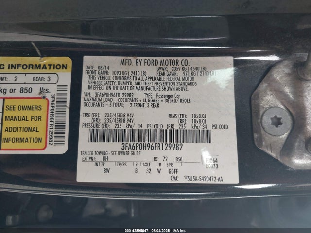 3FA6P0H96FR129982 Ford 2015