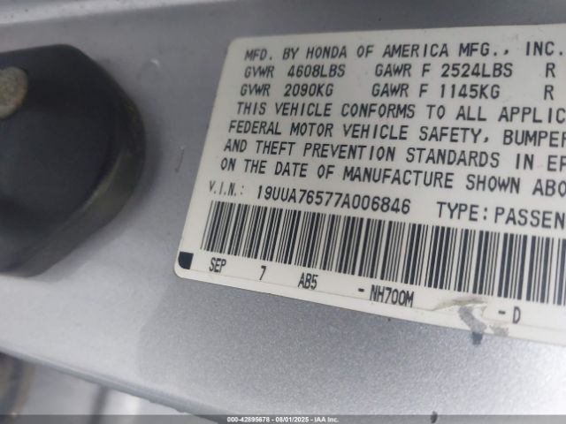 2007 ACURA TL 19UUA76577A006846 Photo 8