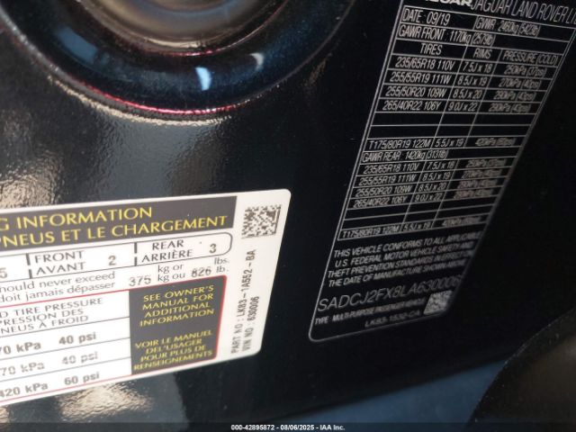 2020 JAGUAR F-PACE SADCJ2FX8LA630006 Photo 8
