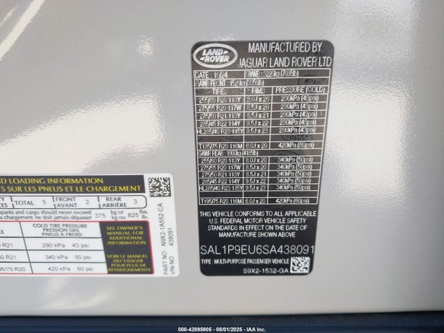 Land Rover aj20p6 2025 SAL1P9EU6SA438091 Image 9