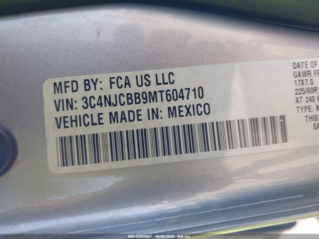 Jeep Compass 2021 3C4NJCBB9MT604710 Image 9