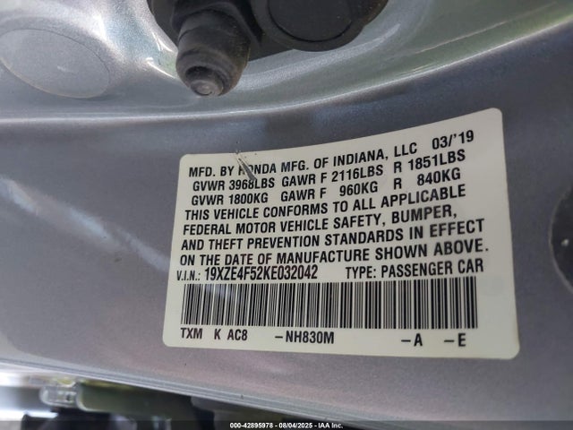 19XZE4F52KE032042 Honda leb6