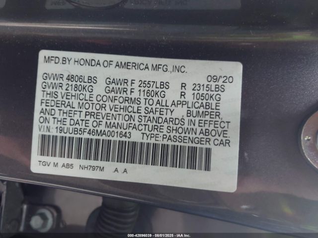 2021 ACURA TLX 19UUB5F46MA001643 Photo 8