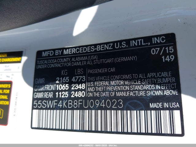 Mercedes-Benz 2015 2015 55SWF4KB8FU094023 Image 9