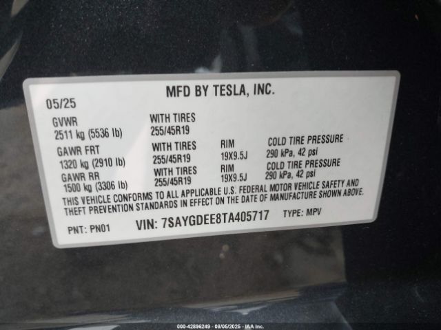 2026 TESLA MODEL Y 7SAYGDEE8TA405717 Photo 8