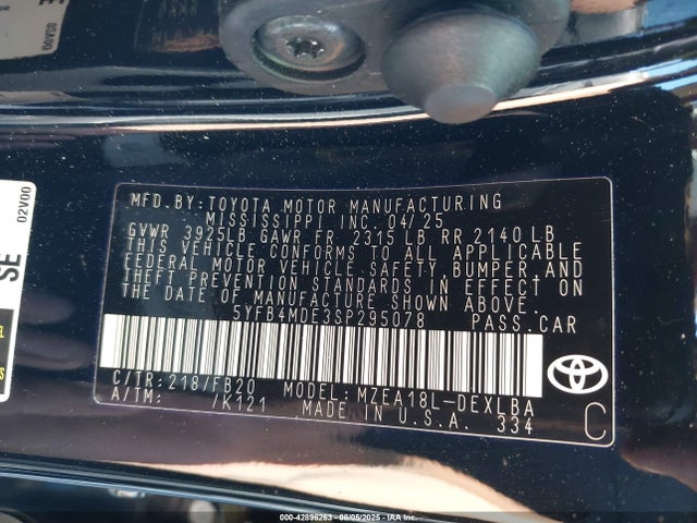 Toyota m20a-fks 2025 5YFB4MDE3SP295078 Image 9