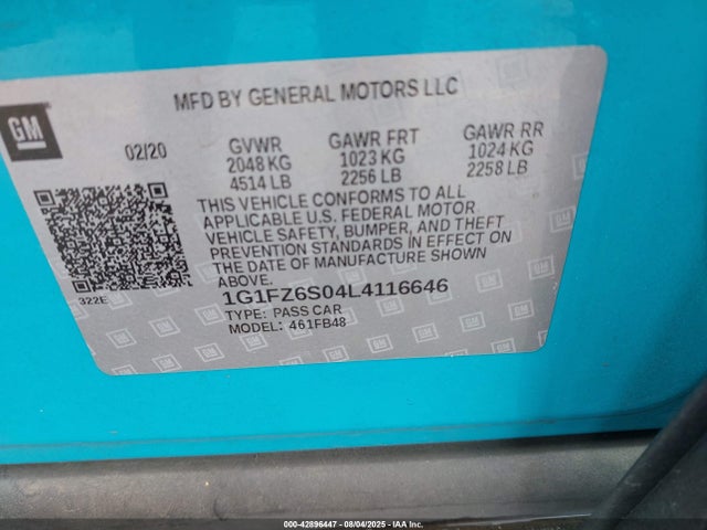 1G1FZ6S04L4116646 Chevrolet BOLT EV