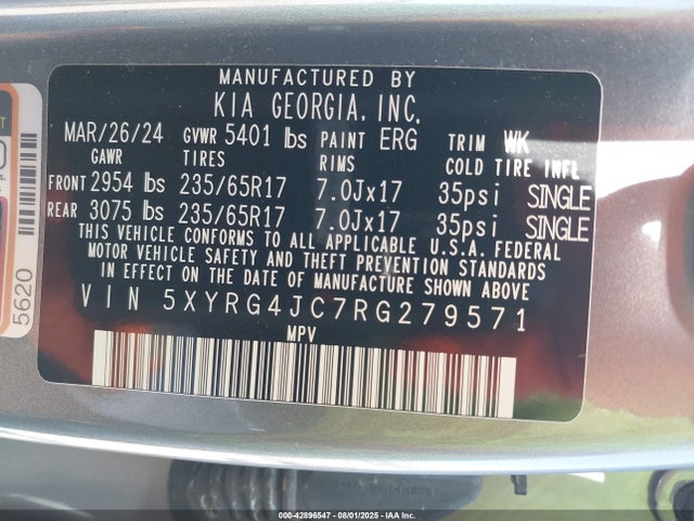 5XYRG4JC7RG279571 KIA gdi theta-iii