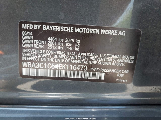 WBA3C1C54EK116473 BMW 328I