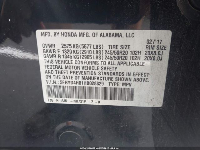 2017 ACURA MDX 5FRYD4H81HB028829 Photo 8