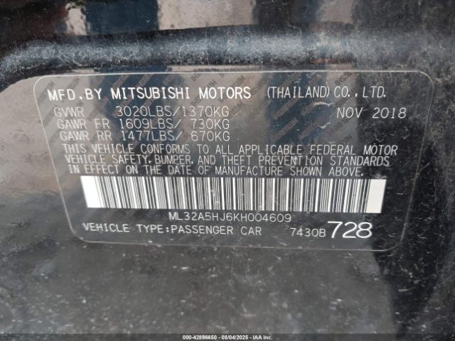 2019 MITSUBISHI MIRAGE ML32A5HJ6KH004609 Photo 8
