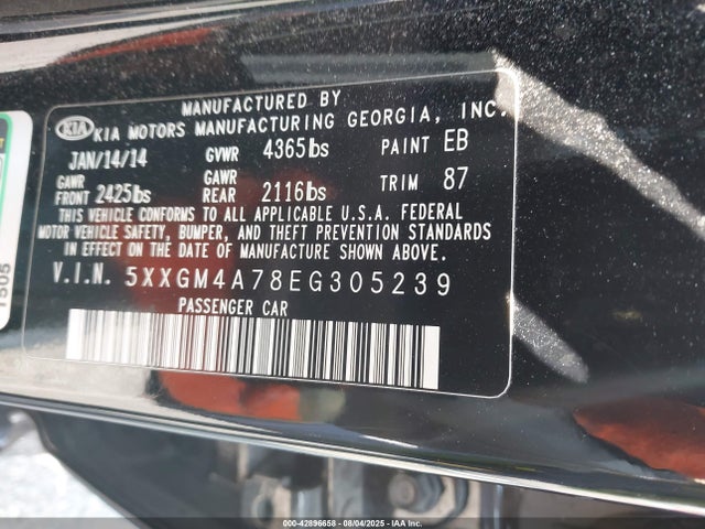 5XXGM4A78EG305239 KIA dohc gdi theta ii
