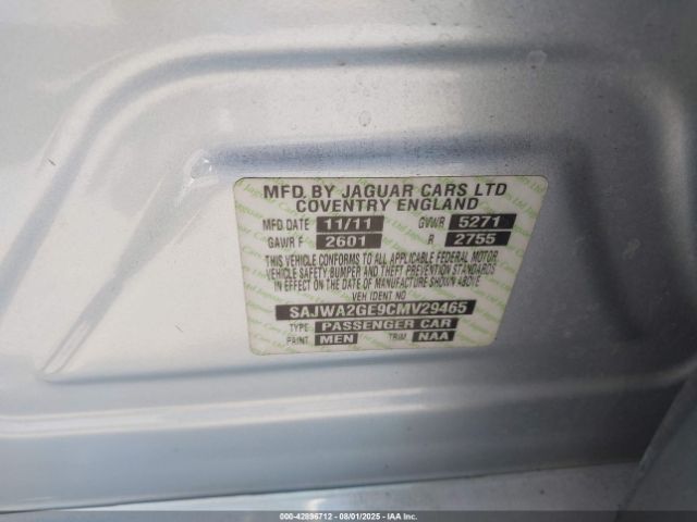 2012 JAGUAR XJ SAJWA2GE9CMV29465 Photo 8
