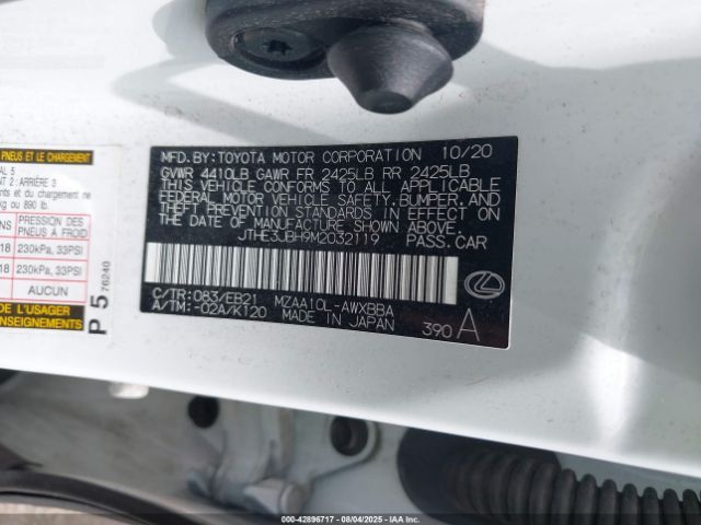 2021 LEXUS UX 200 JTHE3JBH9M2032119 Photo 8
