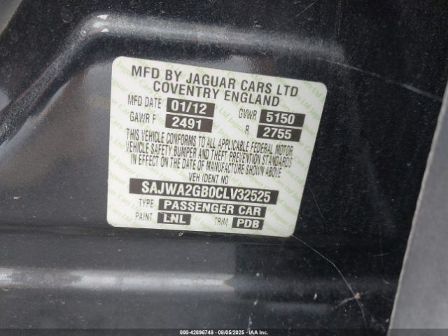 2012 JAGUAR XJ SAJWA2GB0CLV32525 Photo 8