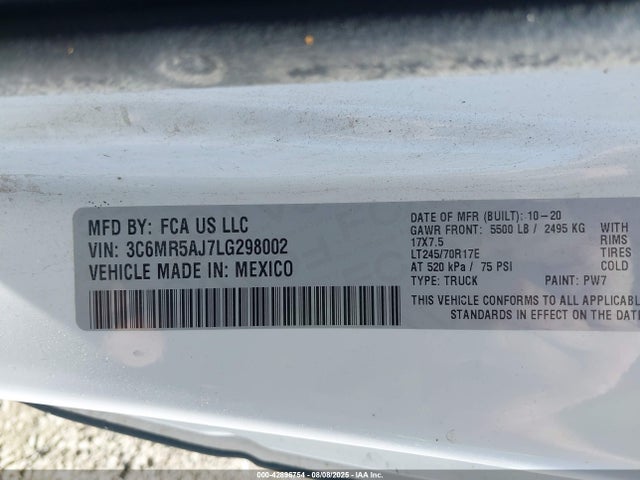 RAM 2020 2020 3C6MR5AJ7LG298002 Image 9