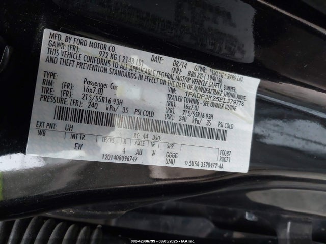 Ford Focus 2014 1FADP3K25EL379778 Image 9