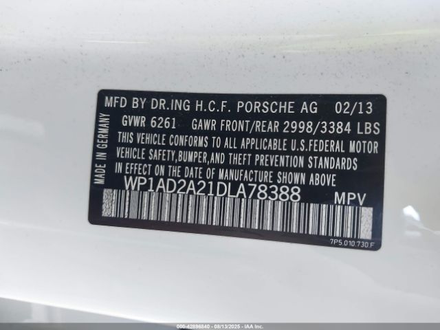 2013 PORSCHE CAYENNE WP1AD2A21DLA78388 Photo 8