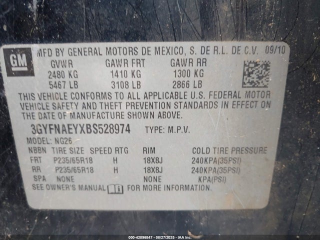 2011 CADILLAC SRX 3GYFNAEYXBS528974 Photo 8