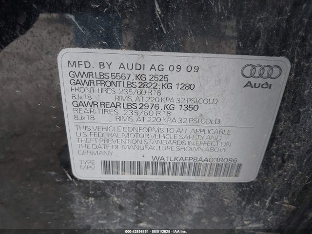 2010 AUDI Q5 WA1LKAFP8AA038096 Photo 8